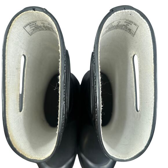 Bogs Youth Rain Boots Size 5 Black Rubber Waterproof Mid Calf Pull On Handles - Picture 5 of 10